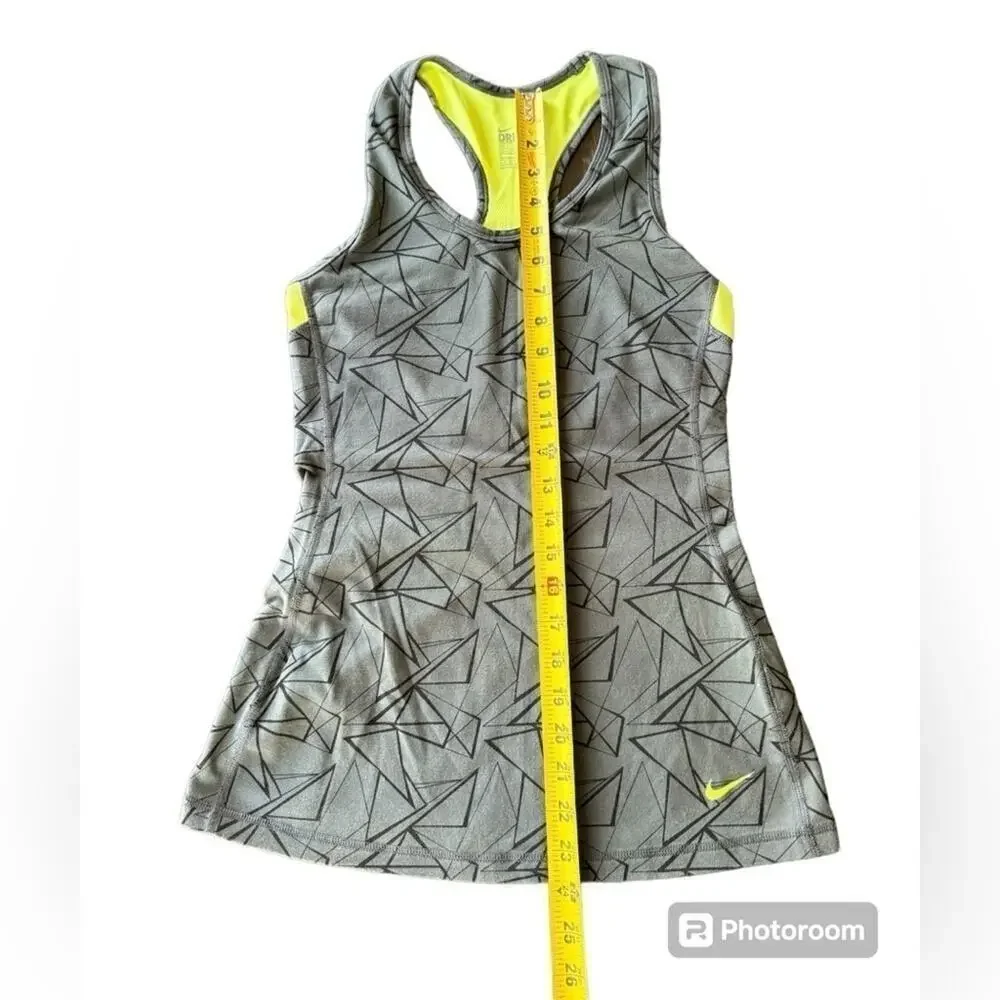 Nike Dry Fit Tank Top Womens Size Medium Trainer Workout Top Gray and Yellow - Picture 4 of 7